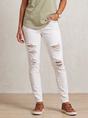 Almost Famous Distressed White Casual Skinny Jeans Streetwear Juniors Size 9